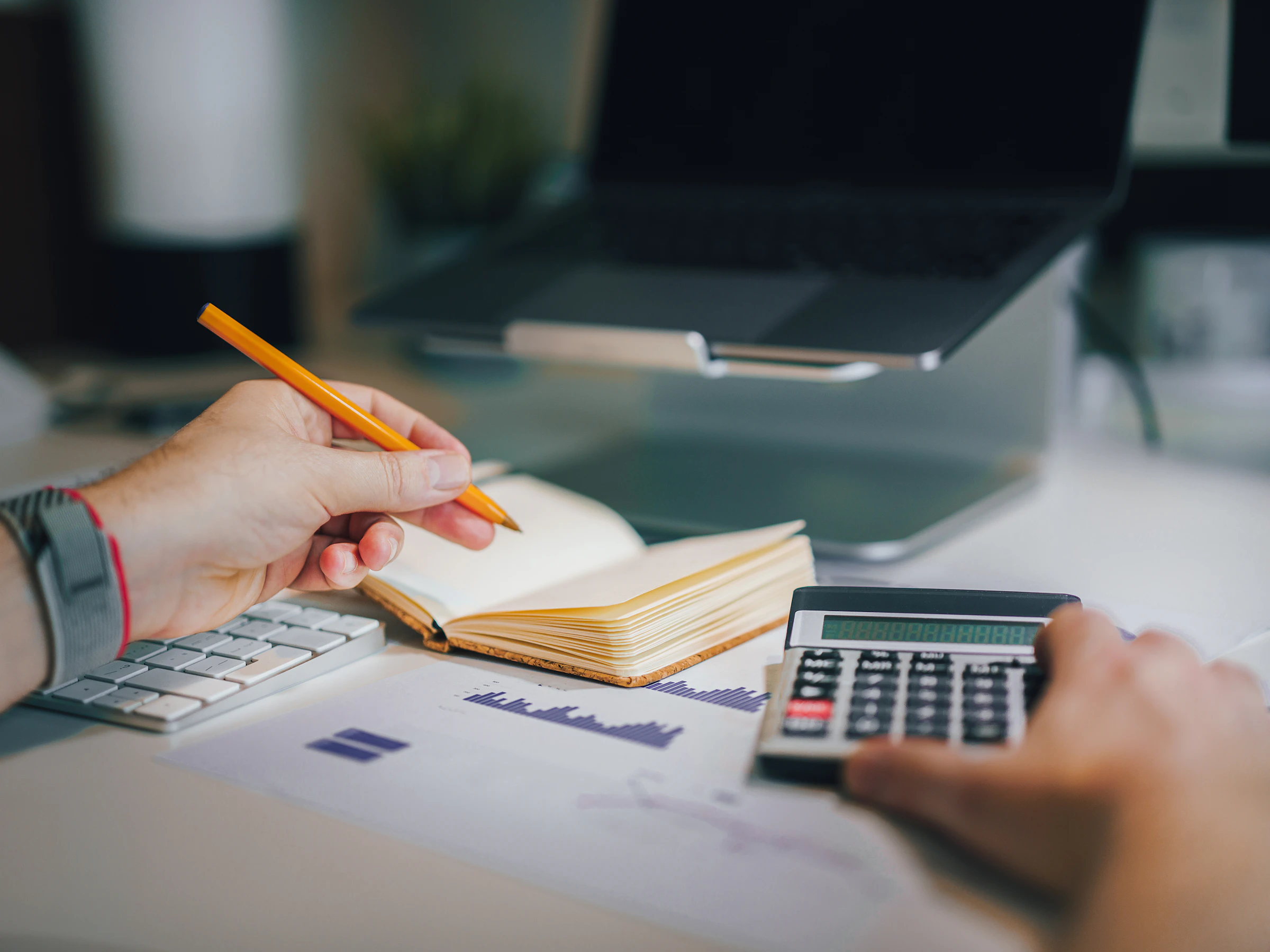 Accountant preparing business accounts for a Clare client