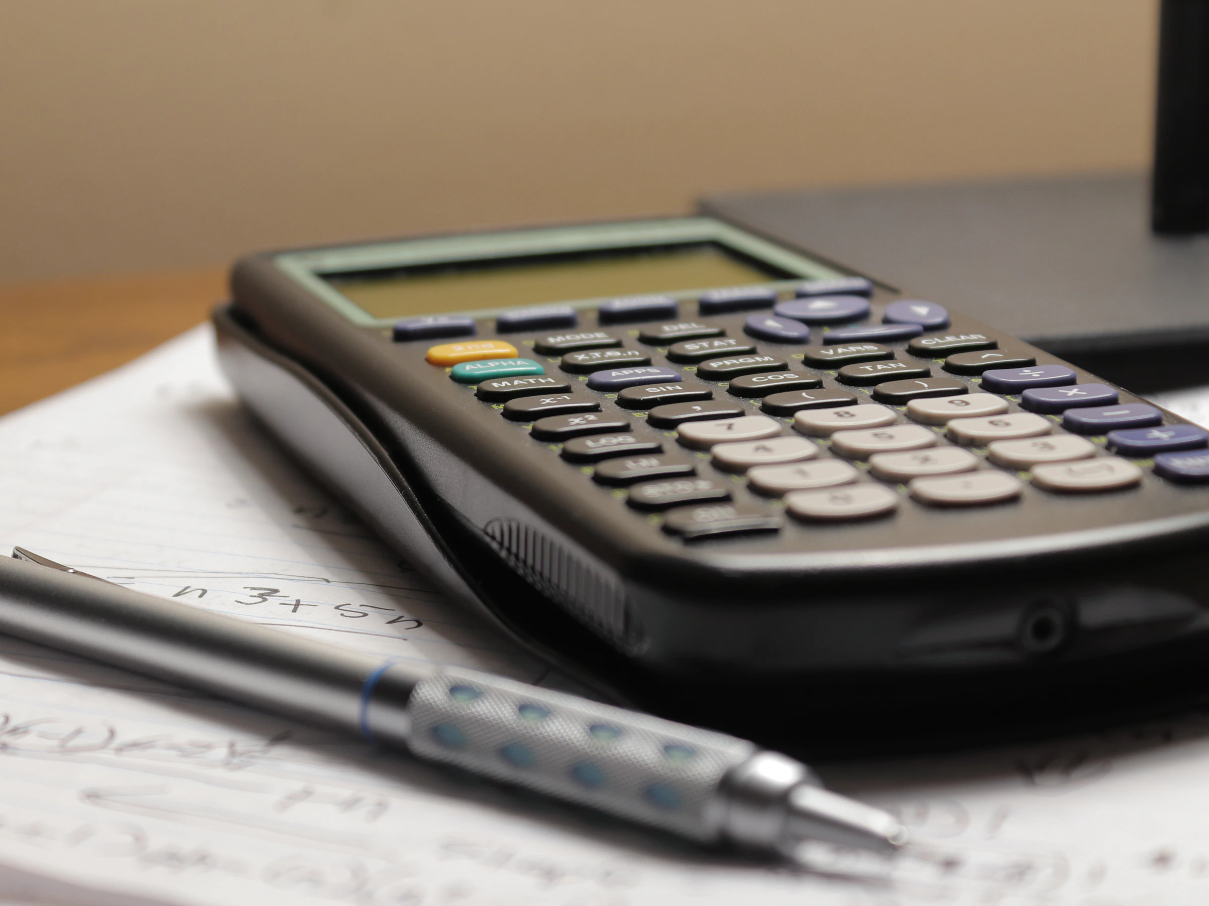 Calculator and pen for preparing VAT returns in Clare