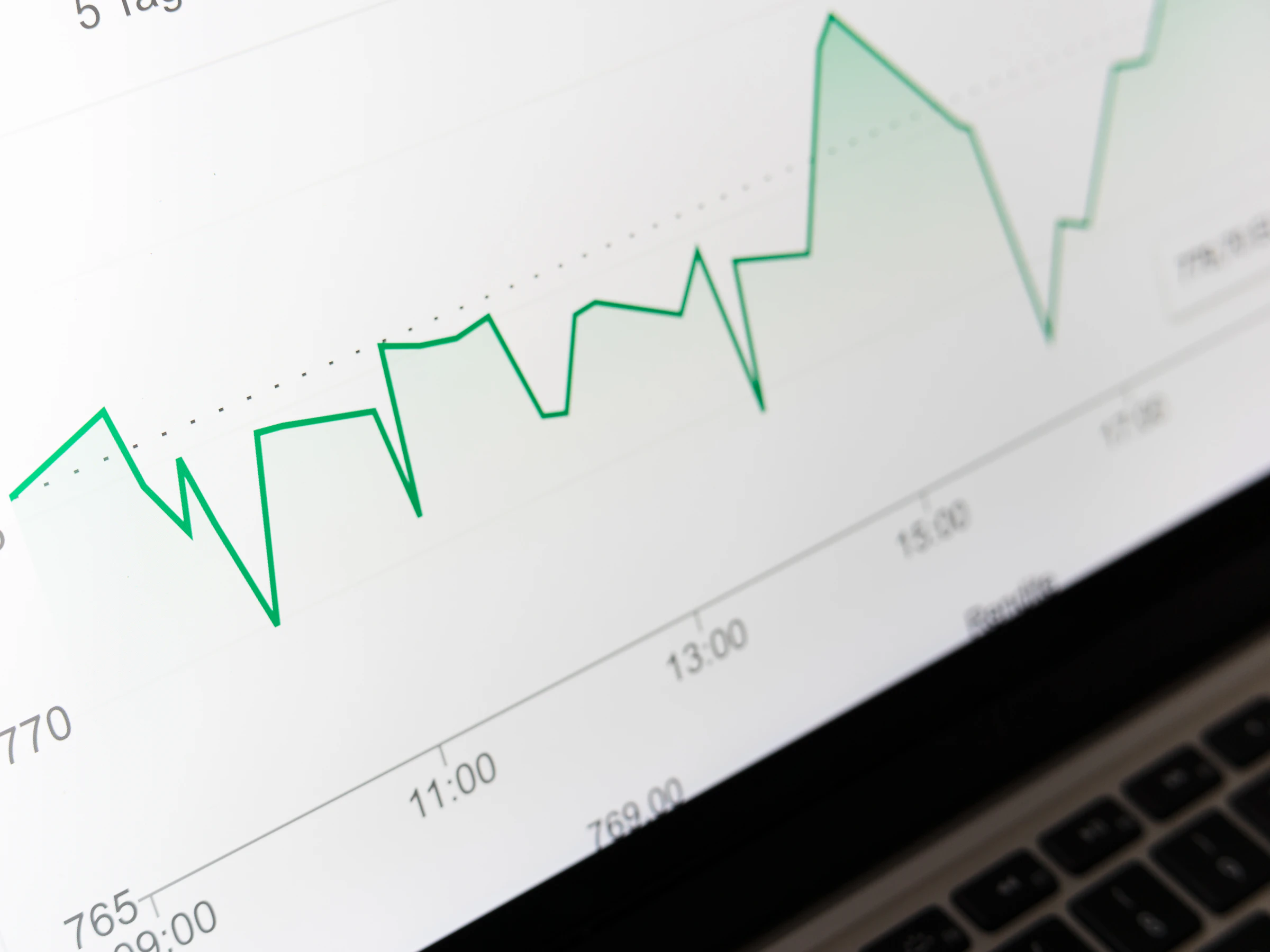 Financial chart on a laptop for Wexford business accounts